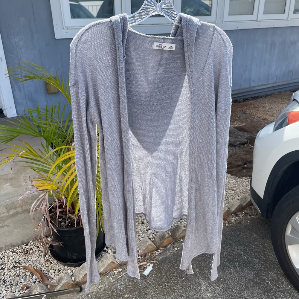 Grey Hollister Cardigan with Hood
